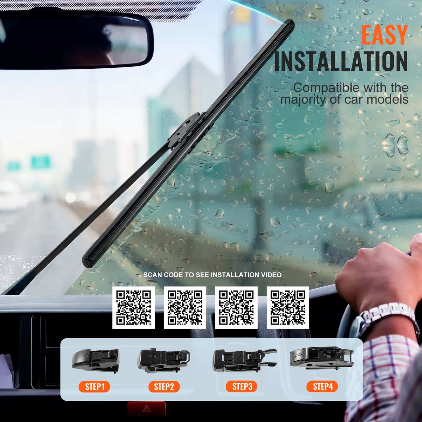 24 in Universal Rubber Windshield Wiper Blade – product detail view