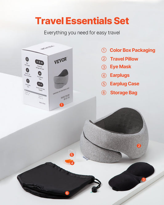 Double-Layer Memory Foam Travel Neck Pillow – alternate product view