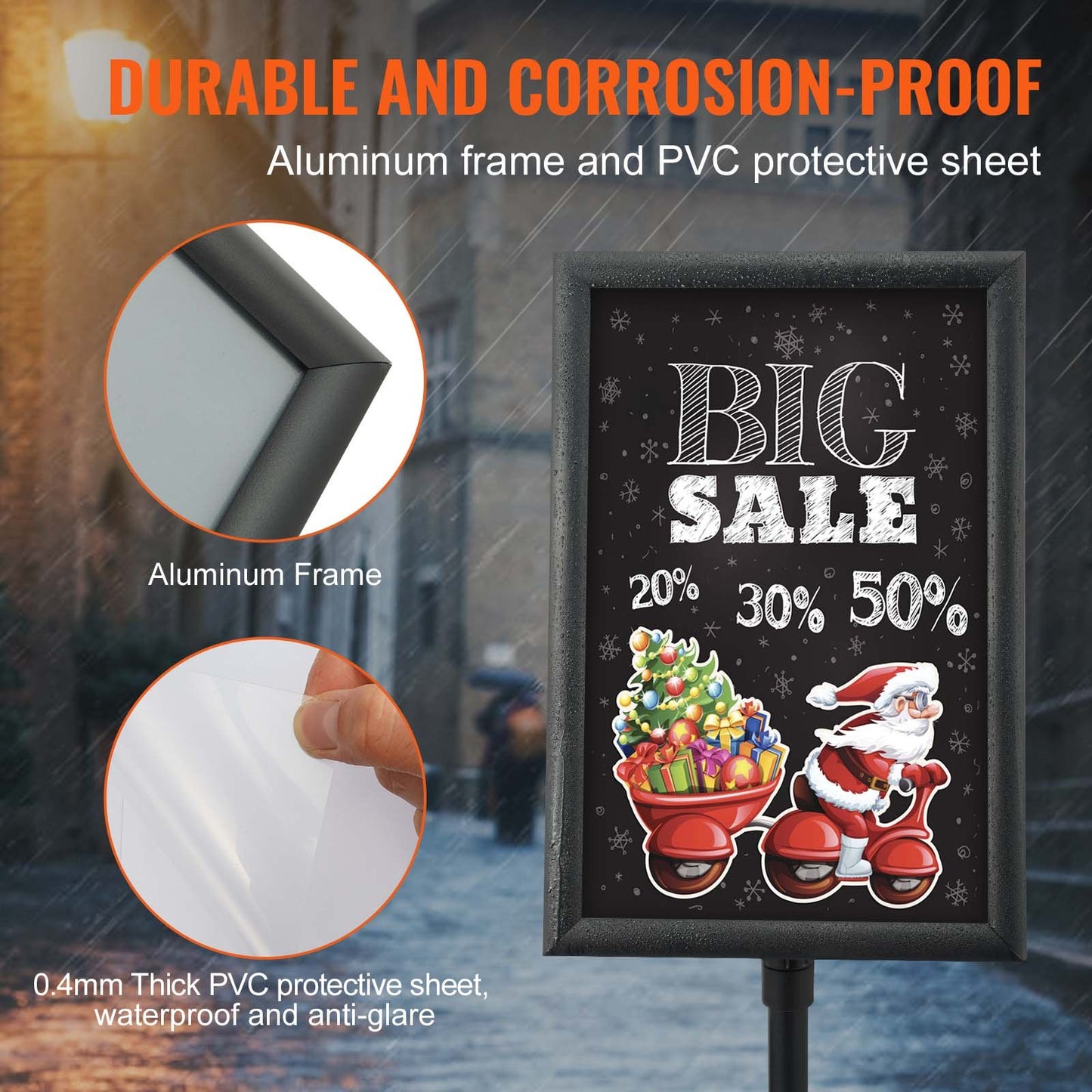 11 x 17 in Adjustable Pedestal Sign Holder – alternate angle