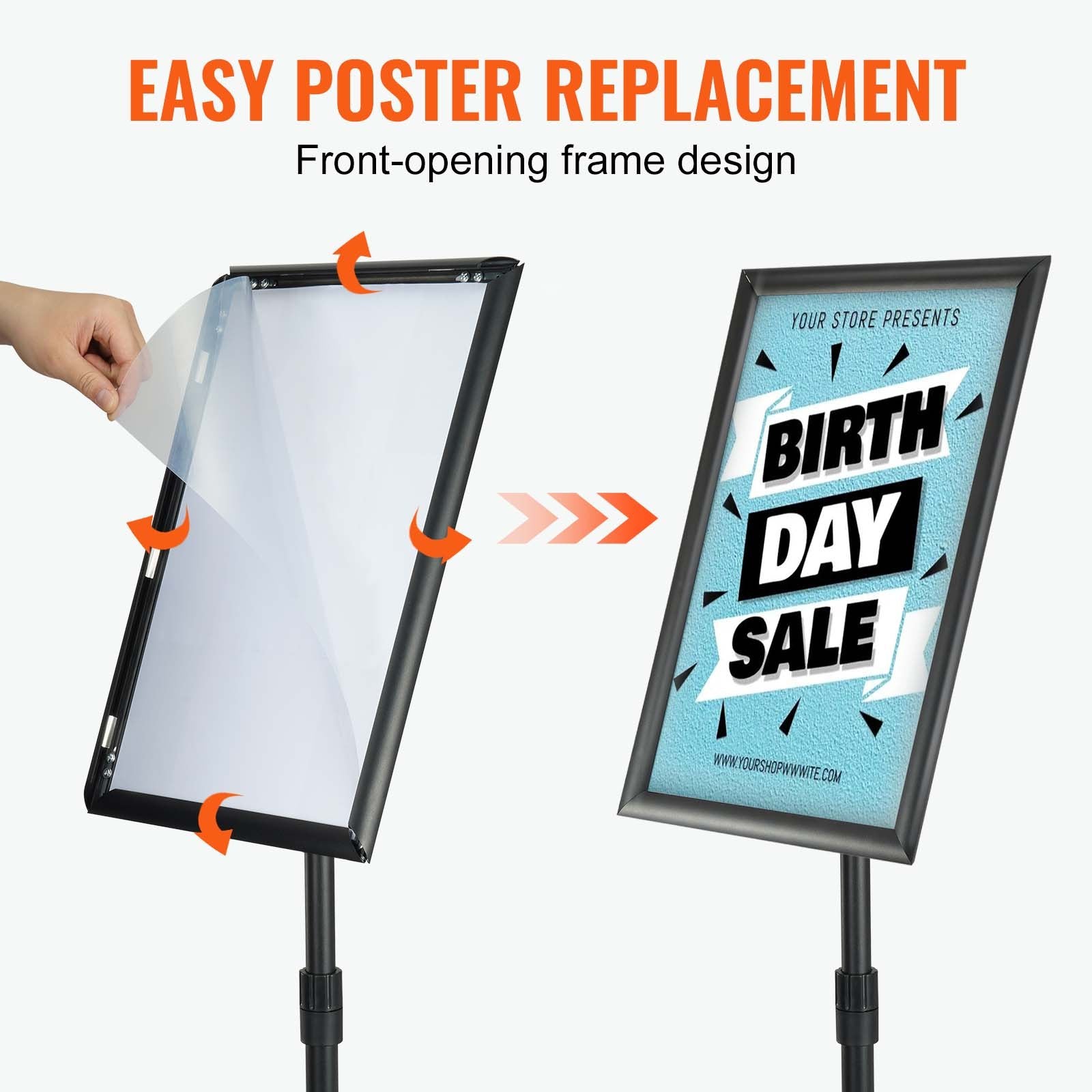 11 x 17 in Adjustable Pedestal Sign Holder – product detail view