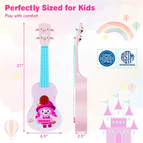 21-Inch Kids Ukulele with Nylon Strings | Beginner Mini Guitar – feature detail view