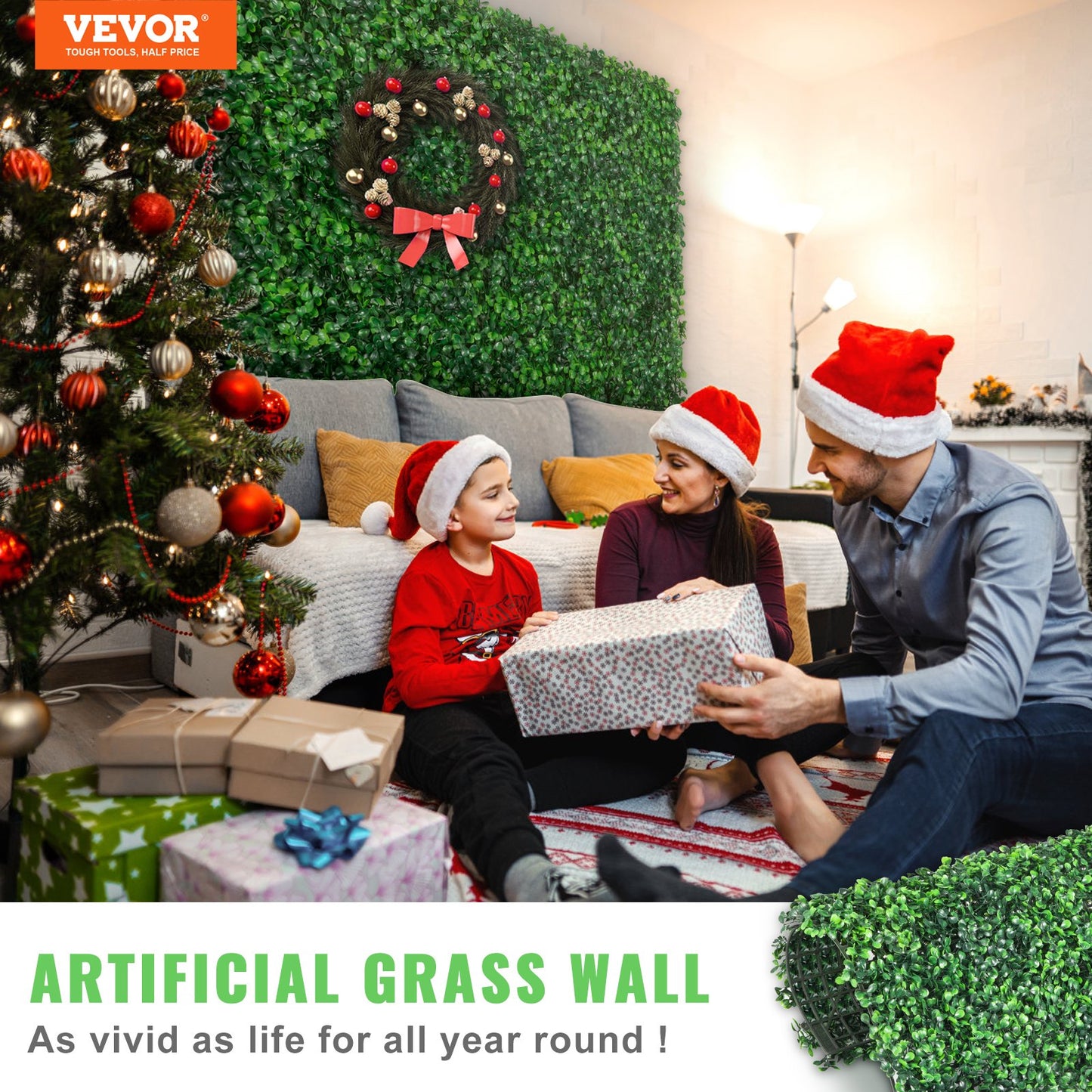 10 x 10 in Artificial Boxwood Hedge Panels, 12-Pack UV-Protected – alternate product view