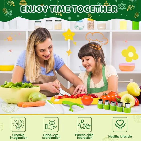 28-Piece Kids Knife Set for Real Cooking | Montessori Kitchen Kit – product detail view