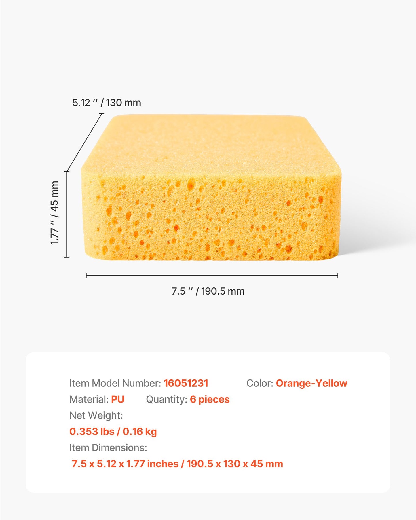 Large Cleaning Sponges 6 Pack – product detail view