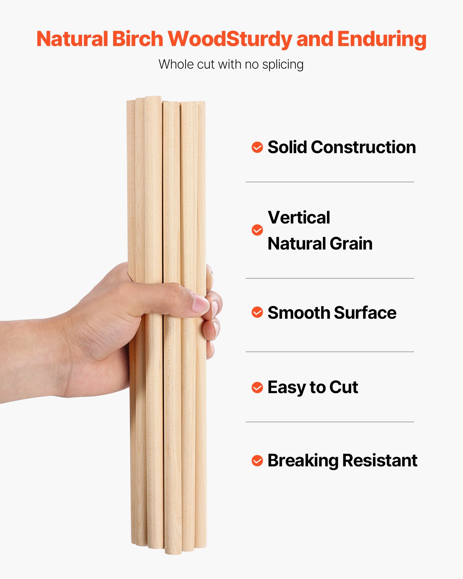 25-Pack 12 in Wooden Dowel Rods – alternate product view