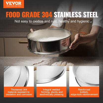 12-Mesh Stainless Steel Flour Sieve for Baking & Cake – alternate product view
