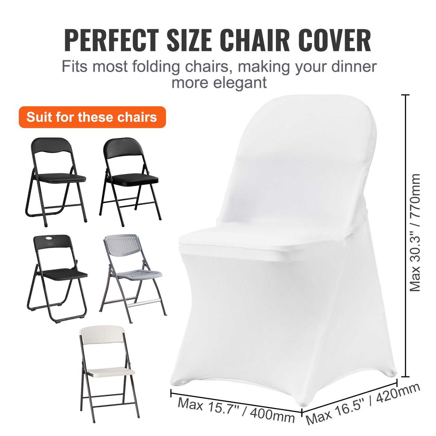 Stretch Spandex Chair Covers 12 Pack – additional product view