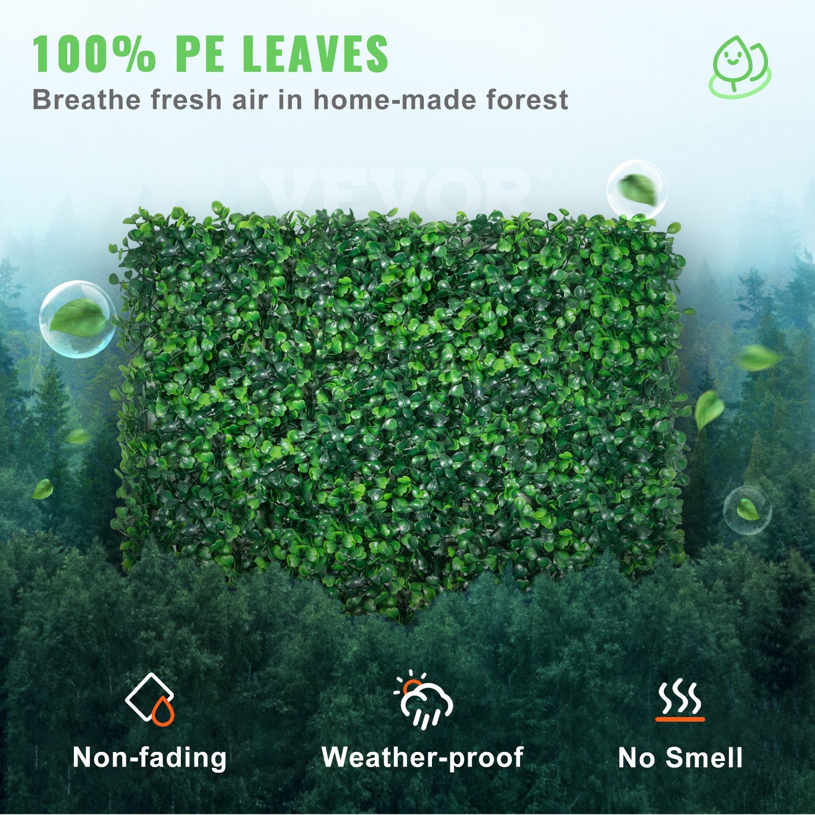 10 x 10 in Artificial Boxwood Hedge Panels, 12-Pack UV-Protected – product detail view