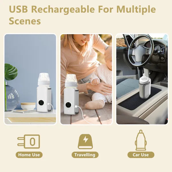 Portable Baby Bottle Warmer | 6 Heat Levels, USB Rechargeable – additional product view