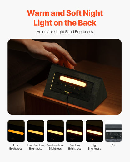 Wooden Digital Alarm Clock – product detail view