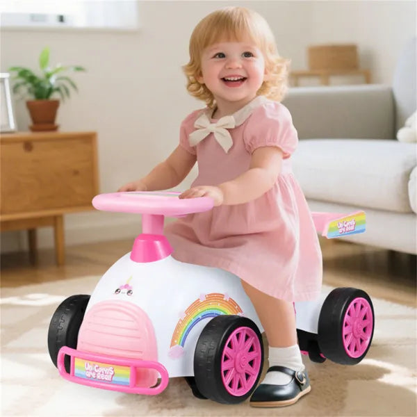 Kids Ride-On Sliding Car with Music | Unicorn Sit & Scoot Toy – alternate product view