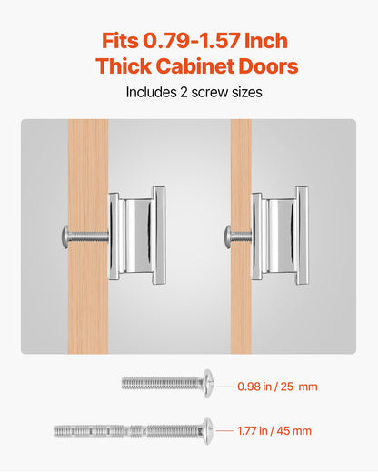 10-Pack 1.42 in Chrome Cabinet Knobs – feature detail view