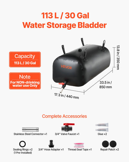 30-Gallon PVC Water Storage Bladder for Camping & Irrigation – alternate product view