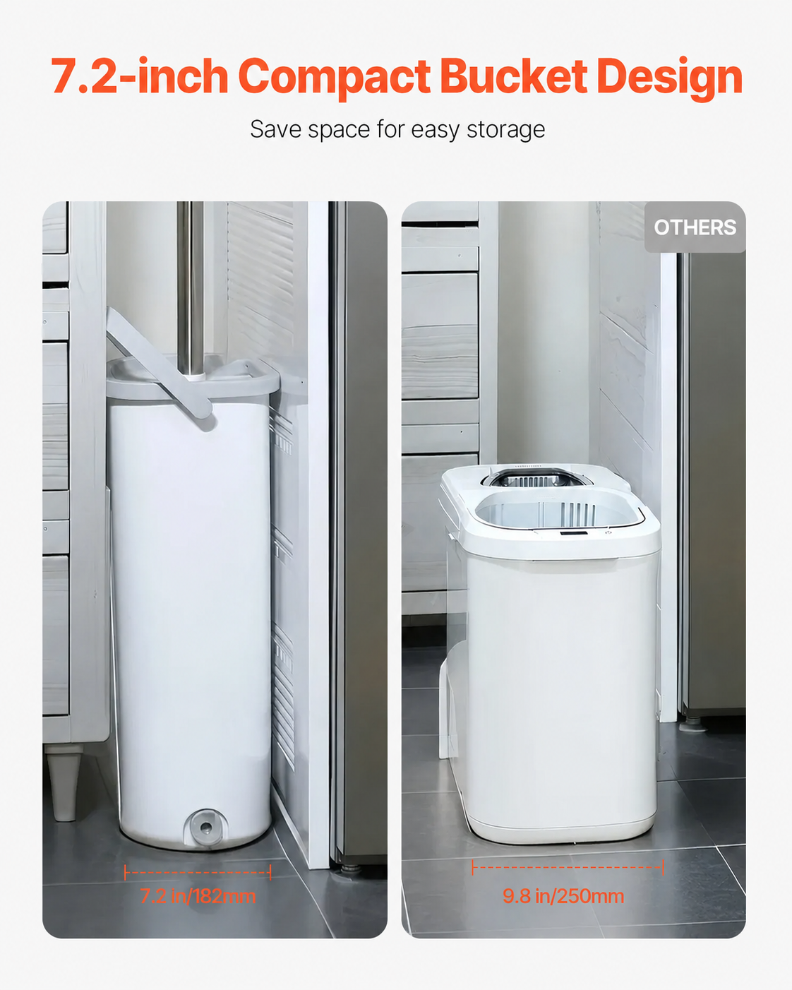Flat Mop and Bucket with Wringer Set | Hands-Free Dual Chamber – in-use product view 6