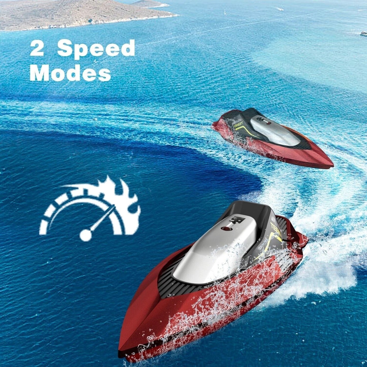 Remote Control Boat RC Racing Boat 20MPH 2.4GHz Rechargeable Waterproof Kids