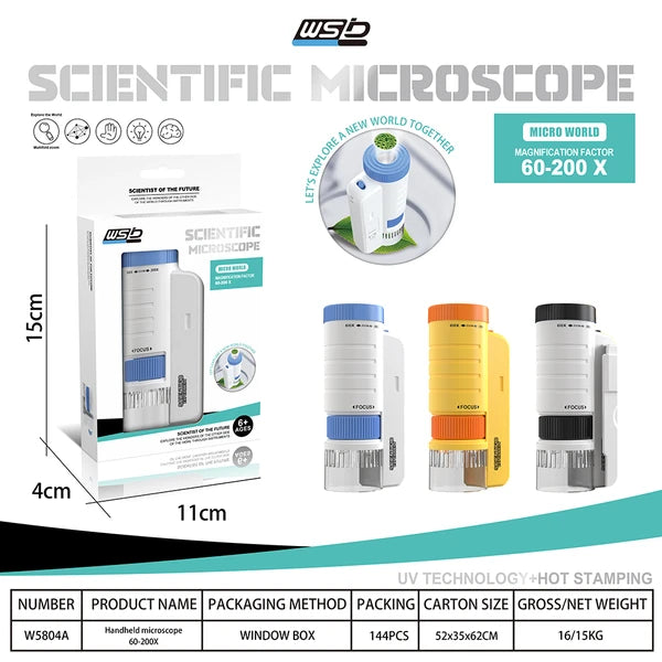 Kids Handheld HD Microscope with LED | Portable Science Toy – product detail view