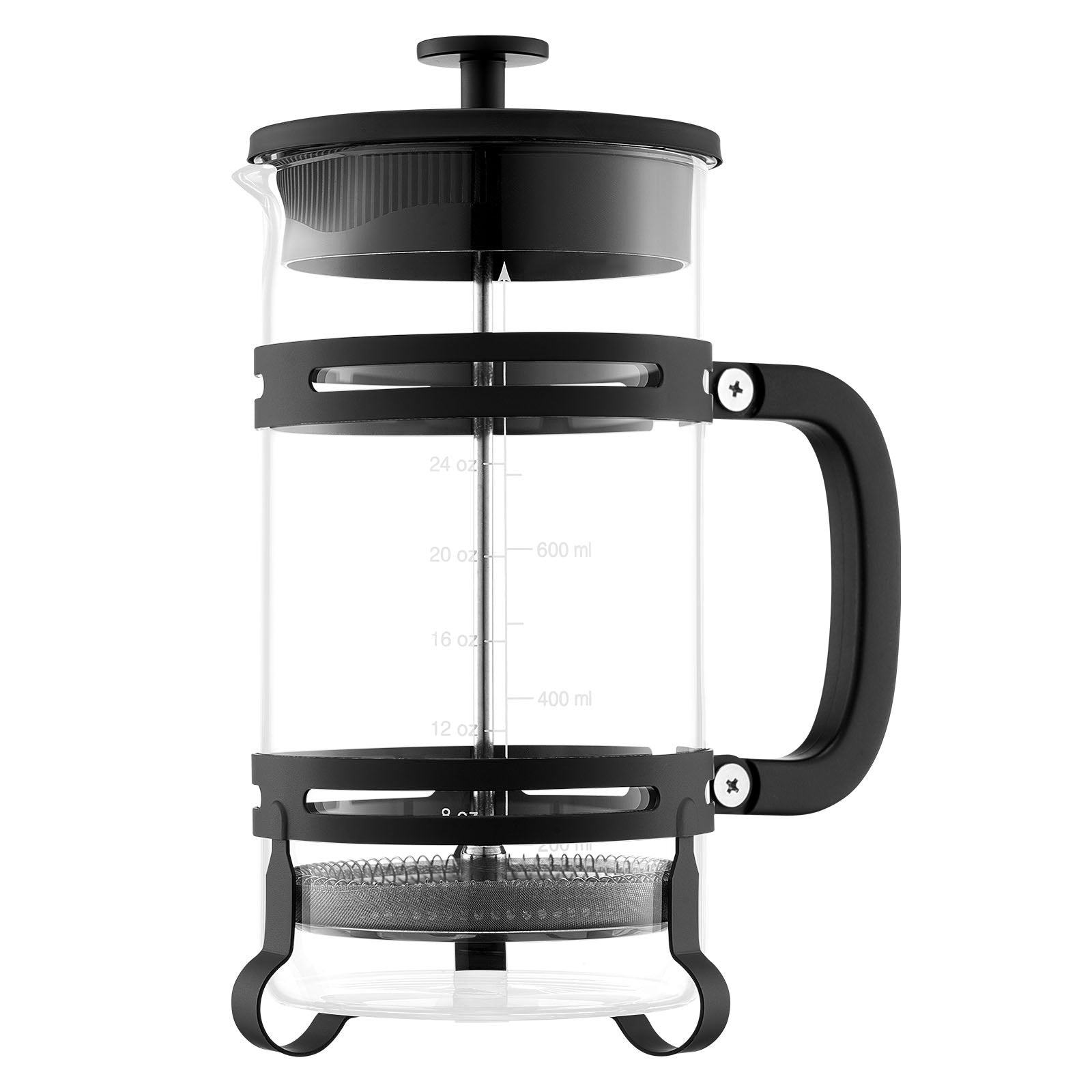34 oz Borosilicate Glass French Press Coffee Maker, Silver – main product view