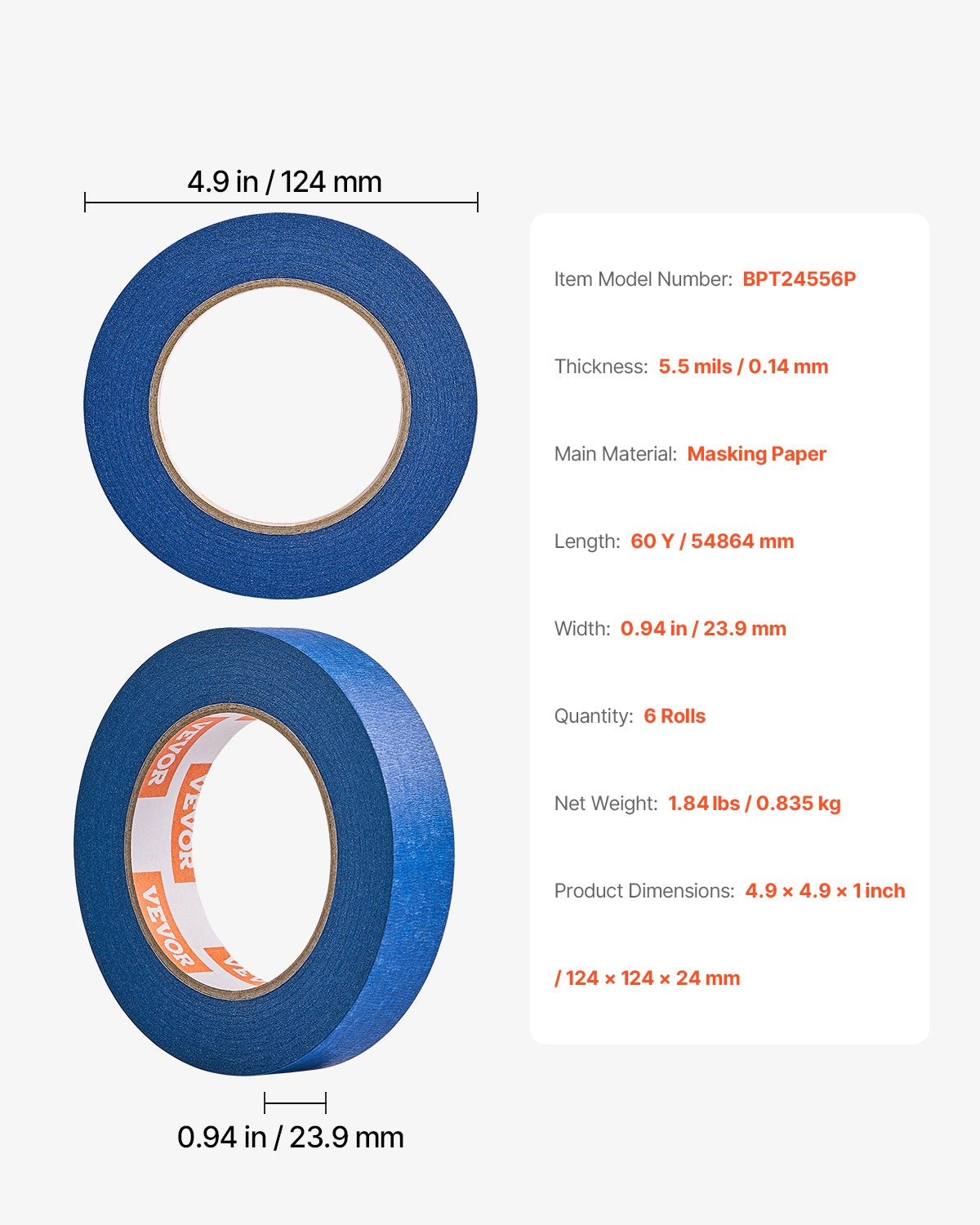 Blue Painter’s Tape 6 Rolls – additional product view