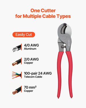 9-1/4" High-Leverage Cable Cutter for Copper & Aluminum Wire – main product view