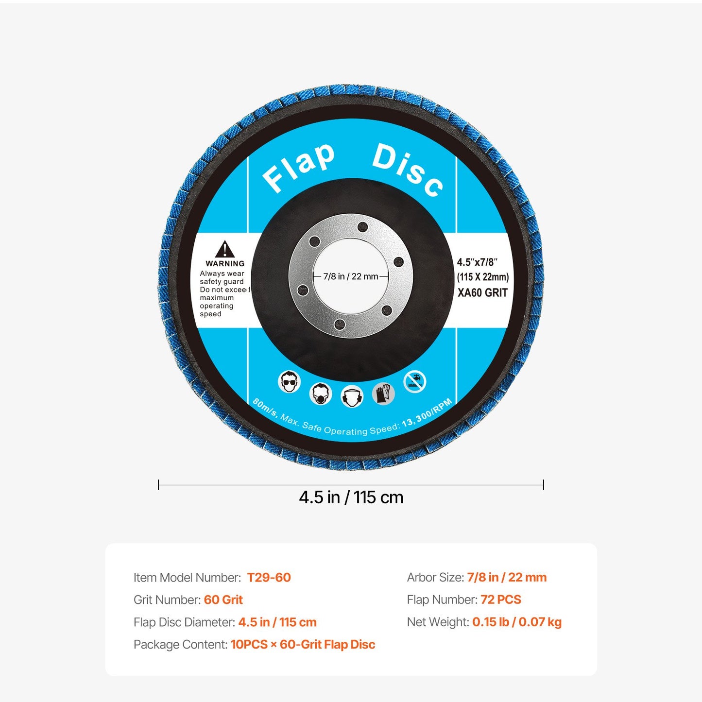 60-Grit Flap Sanding Discs 10 Pack – product detail view