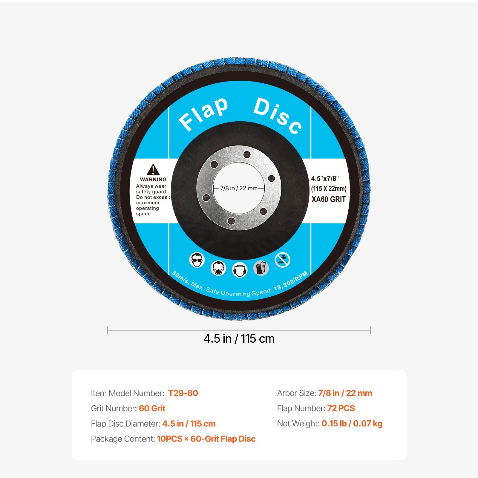 60-Grit Flap Sanding Discs 10 Pack – product detail view
