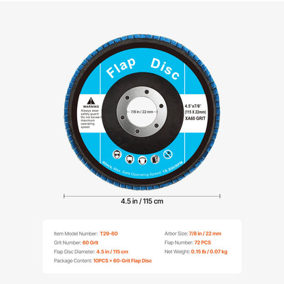 60-Grit Flap Sanding Discs 10 Pack – product detail view