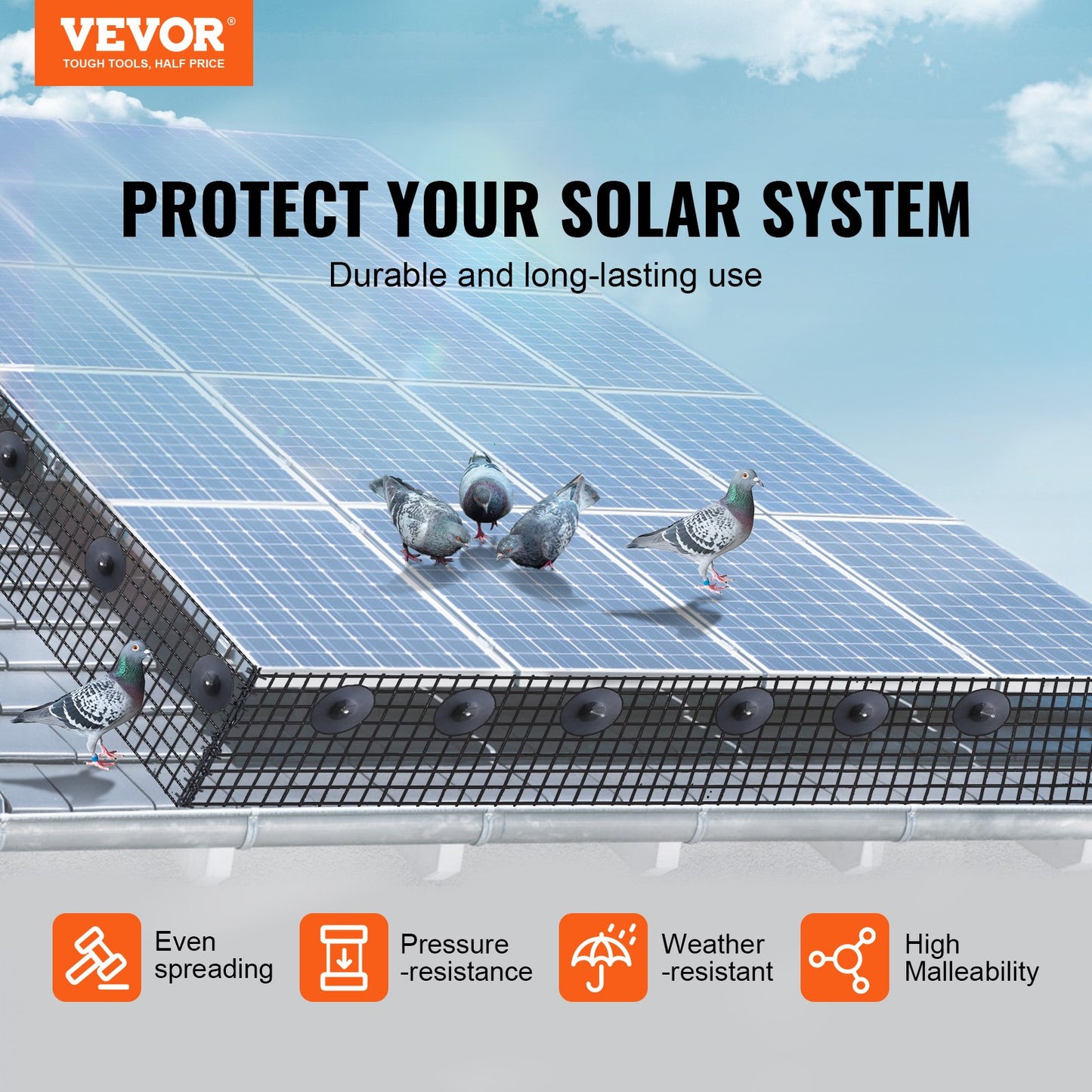 Solar Panel Bird Guard 8 in x 100 ft – main product view