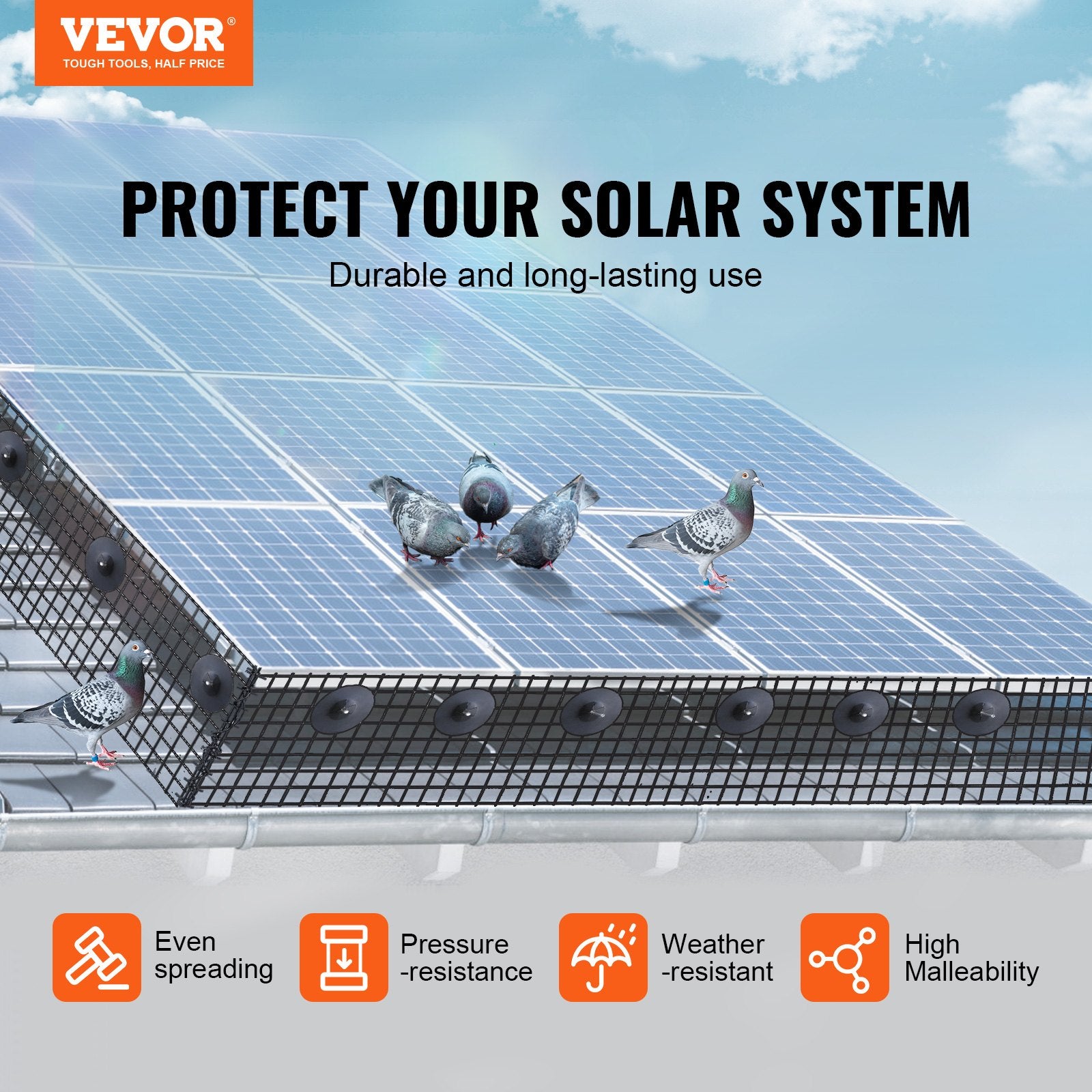 Solar Panel Bird Guard 8 in x 100 ft – main product view