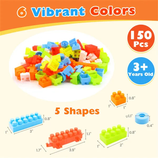 150-Piece Building Blocks with Wheels | STEM Toy for Kids 3+ – additional product view