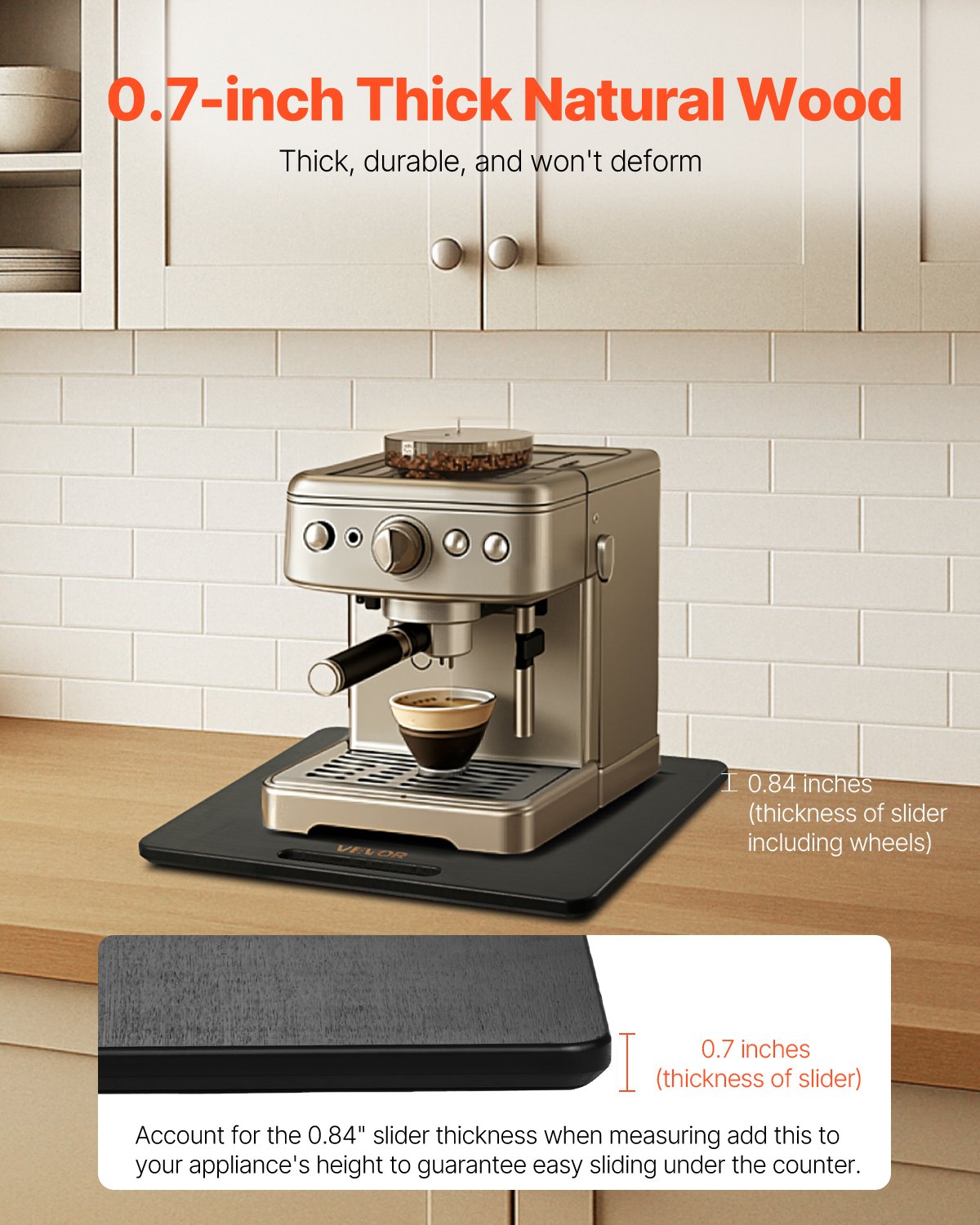 13 x 16 in Appliance Sliding Tray for Coffee Maker, Black – in-use product view 4