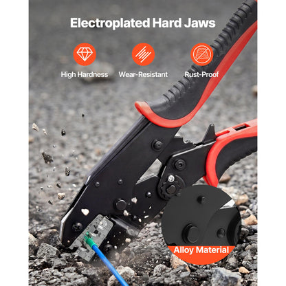 24–10 AWG Ratcheting Wire Crimper with Adjustable Pressure – feature detail view