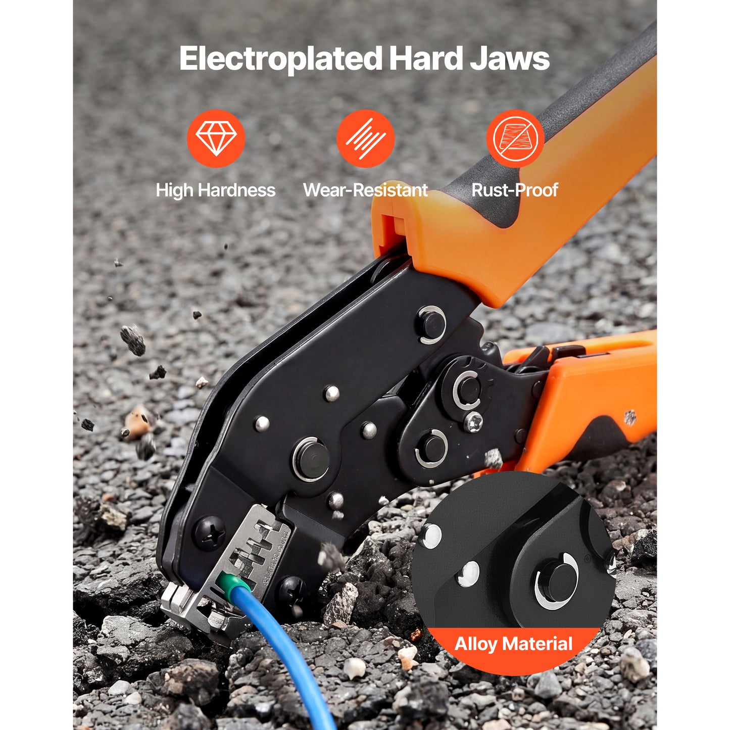 24–12 AWG Ratcheting Wire Crimper with Adjustable Pressure – feature detail view