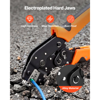 24–12 AWG Ratcheting Wire Crimper with Adjustable Pressure – feature detail view