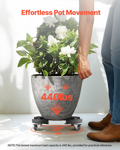 Adjustable Round Trash Can Dolly, 15–22.8 in, 400 lb Capacity – in-use product view