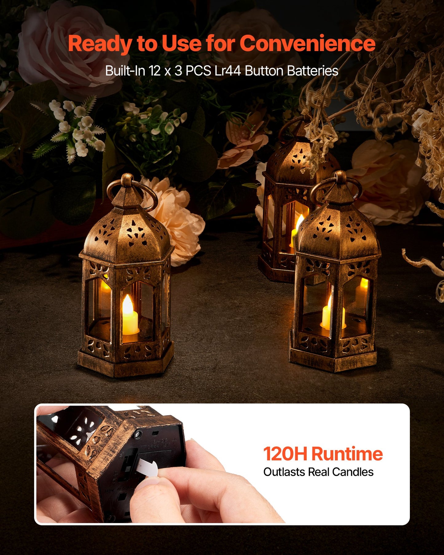 Decorative LED Candle Lanterns 12 Pack – additional product view