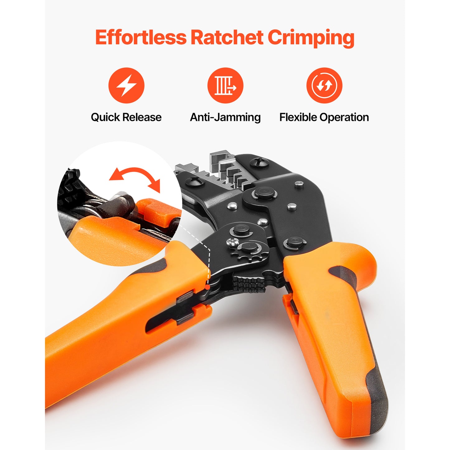 24–12 AWG Ratcheting Wire Crimper with Adjustable Pressure – product detail view