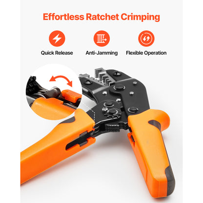 24–12 AWG Ratcheting Wire Crimper with Adjustable Pressure – product detail view