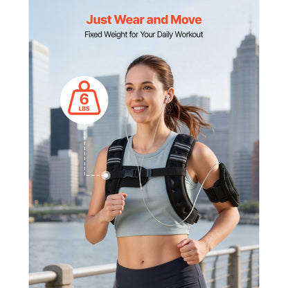 6 lb Weighted Vest for Training & Running with Reflective Stripe – in-use product view