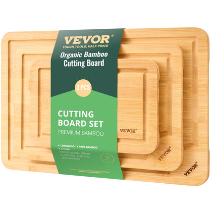 Bamboo Cutting Board with Built-In Handle – main product view