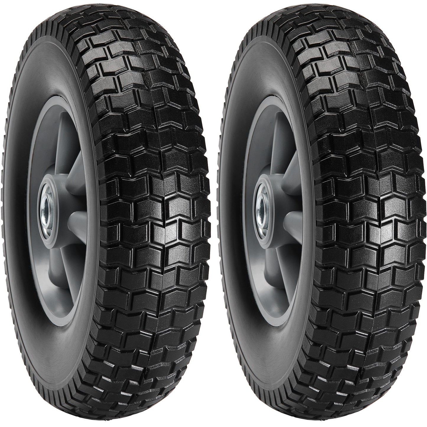 10" Flat-Free Solid PU Wheels 2-Pack for Carts & Hand Trucks – main product view