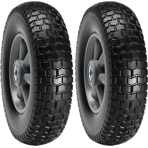 10" Flat-Free Solid PU Wheels 2-Pack for Carts & Hand Trucks – main product view