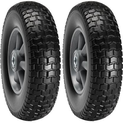 10" Flat-Free Solid PU Wheels 2-Pack for Carts & Hand Trucks – main product view