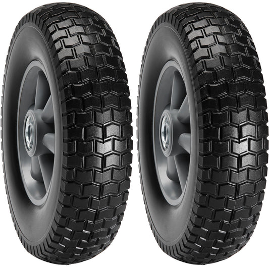 10" Flat-Free Solid PU Wheels 2-Pack for Carts & Hand Trucks – main product view