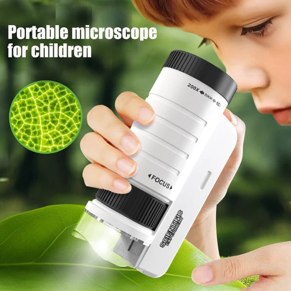 Kids Handheld HD Microscope with LED Light | STEM Science Toy – main product view