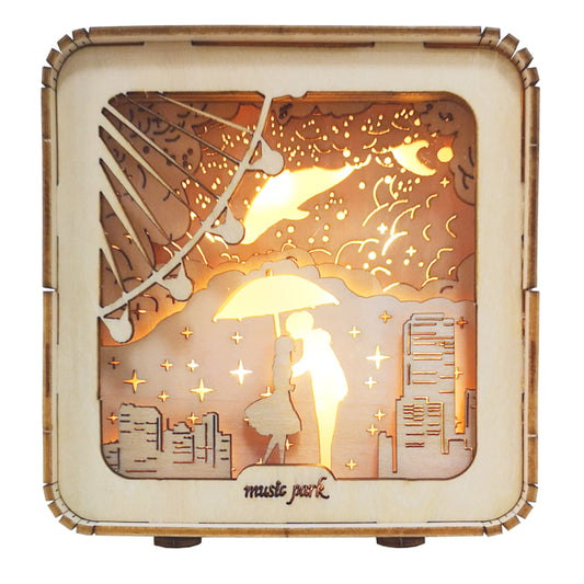 3D Wooden Cat Puzzle Kit with Night Light | DIY Model Age 14+ – main product view