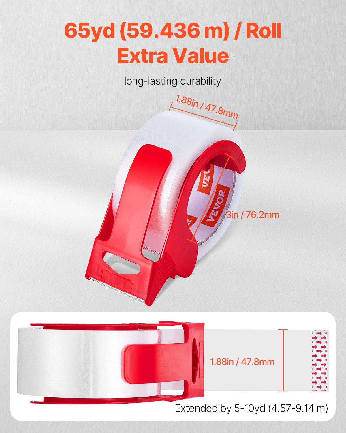 Clear Packing Tape 6 Rolls, 65 yd – main product view