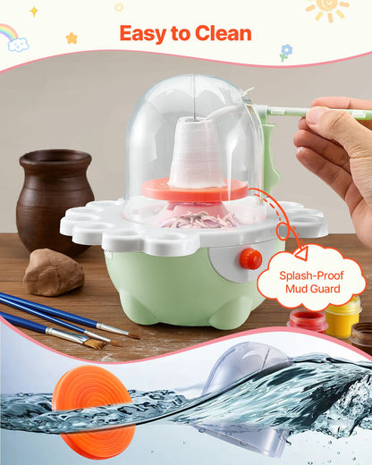 Mini Electric Pottery Wheel Kit with 2" & 3" Turntables, Green – additional product view