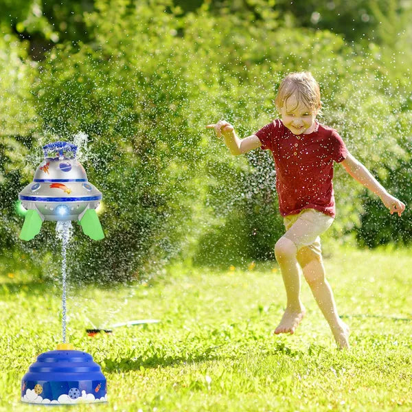 UFO Rocket Sprinkler with LED Lights | Adjustable Outdoor Toy – alternate product view