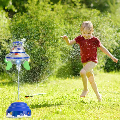 UFO Rocket Sprinkler with LED Lights | Adjustable Outdoor Toy – alternate product view
