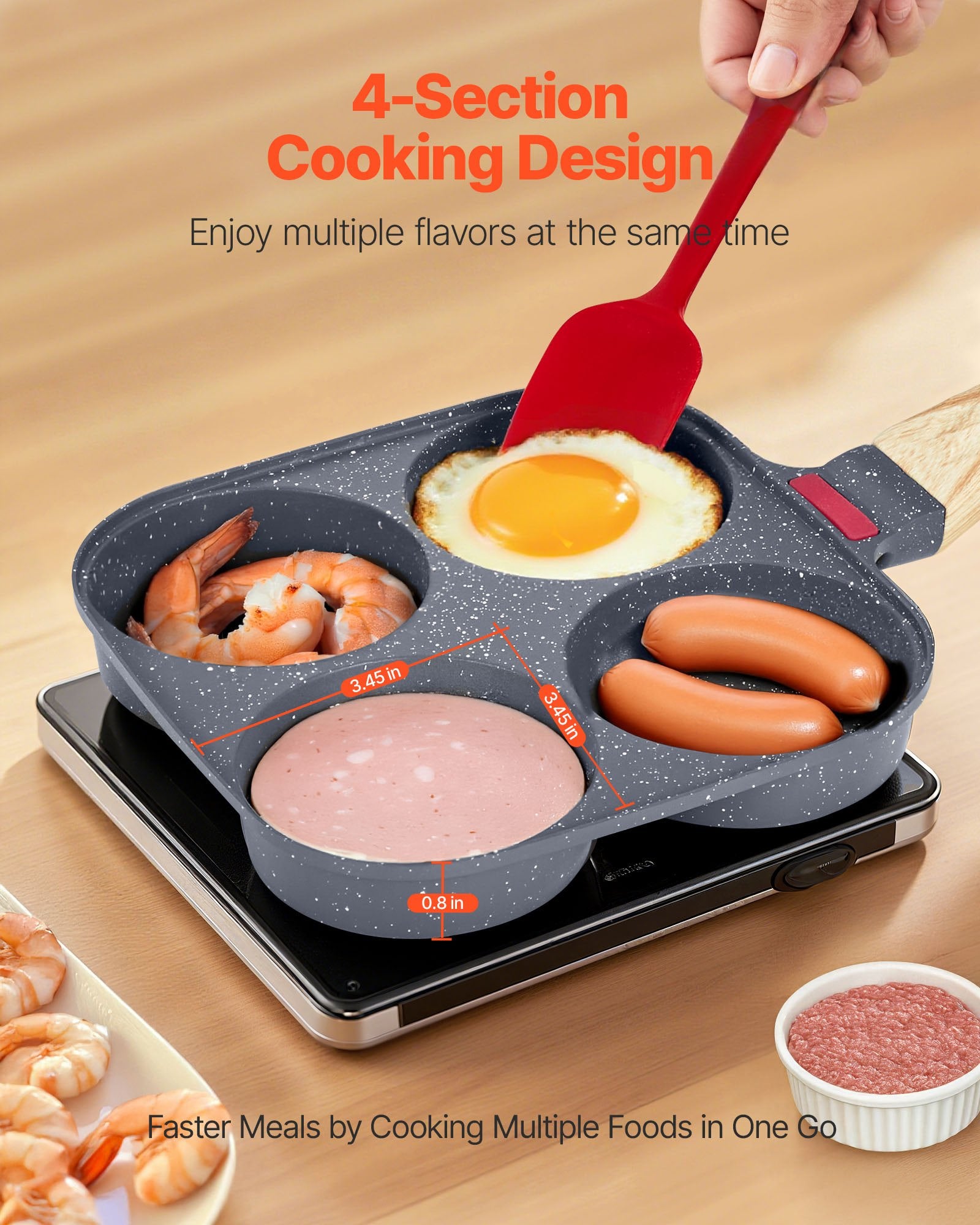 4-Cup Nonstick Egg Frying Pan – alternate product view